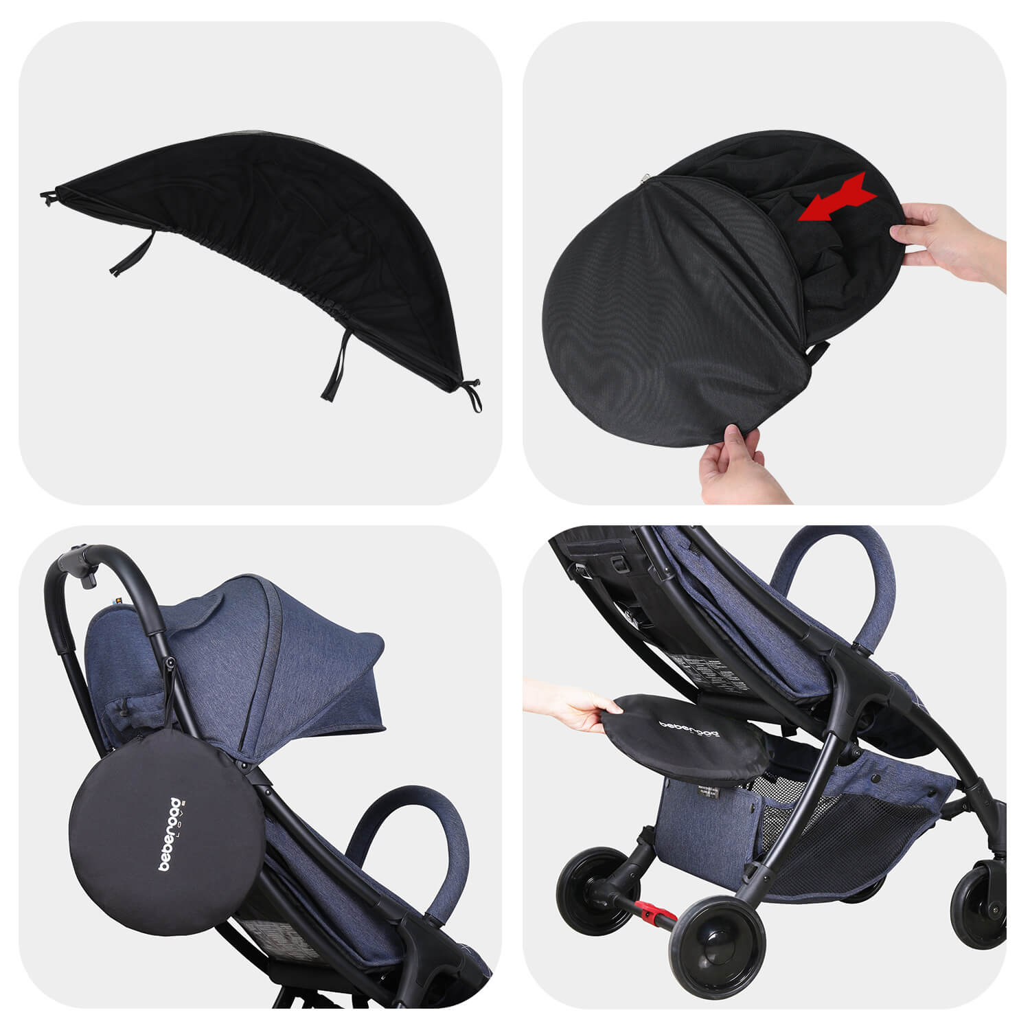 2-in-1 Moskitonetz & Sonnenschutz - Beberoad