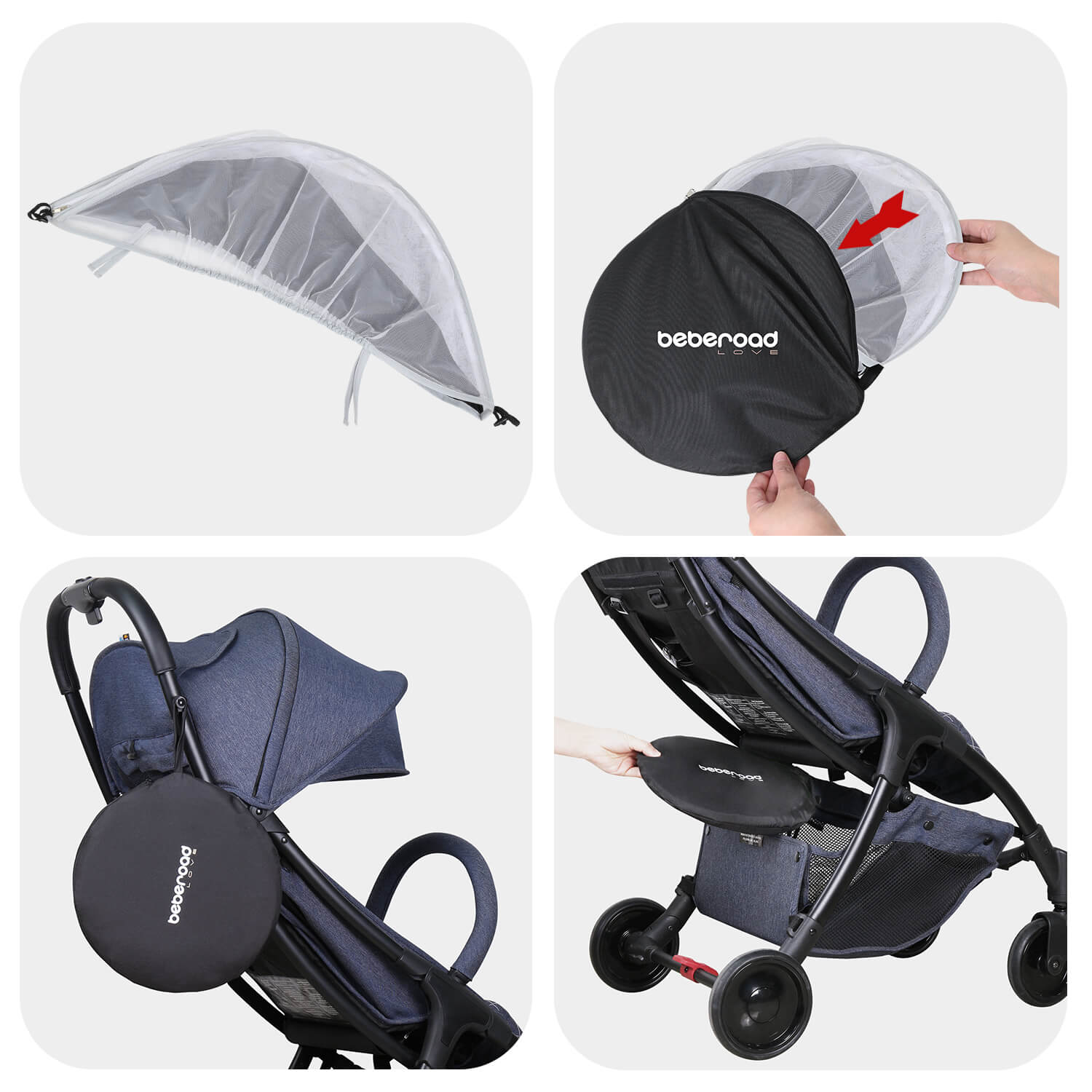 2-in-1 Moskitonetz & Sonnenschutz - Beberoad