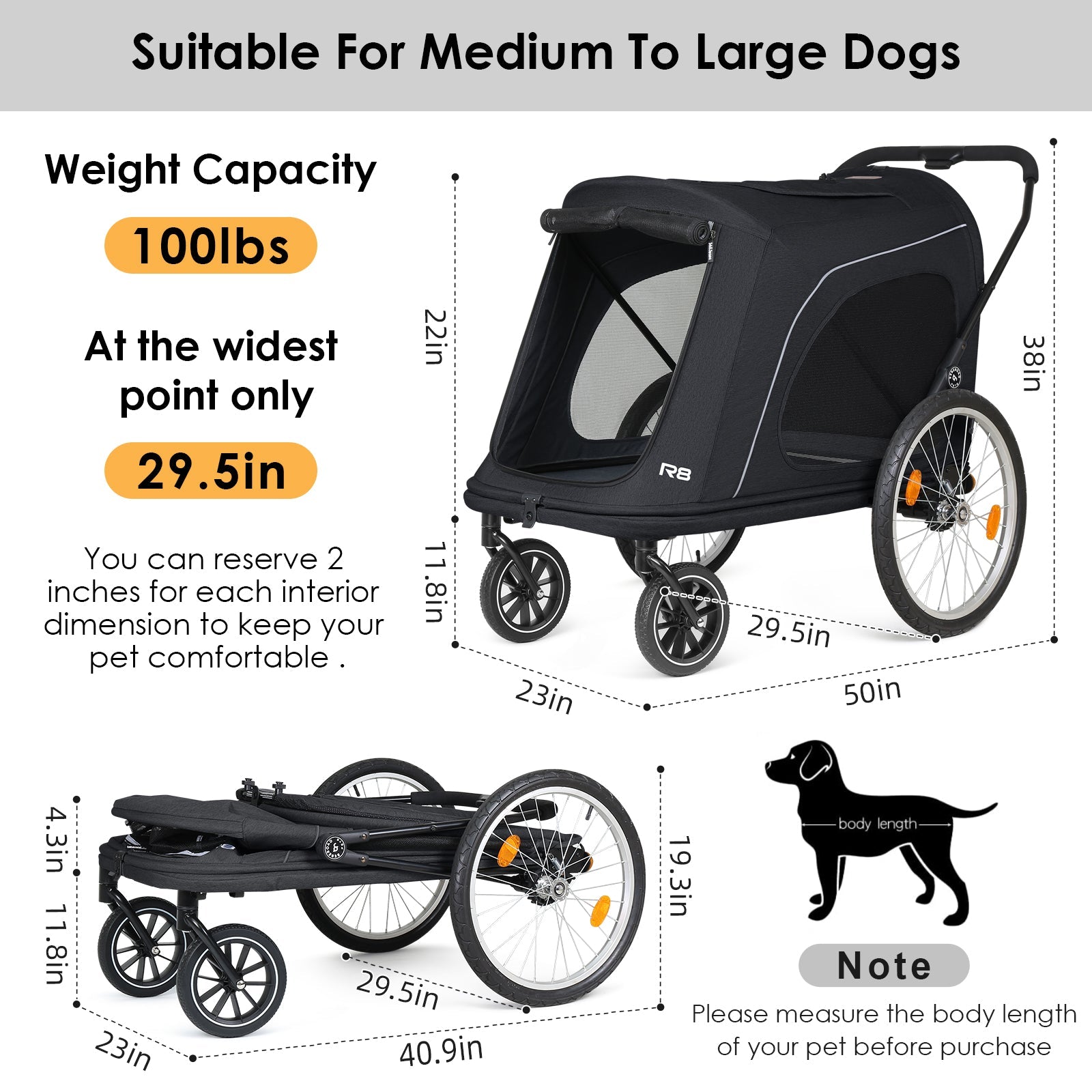 R8 Pro Luxury 4-Wheel Foldable Pet Stroller - Beberoad
