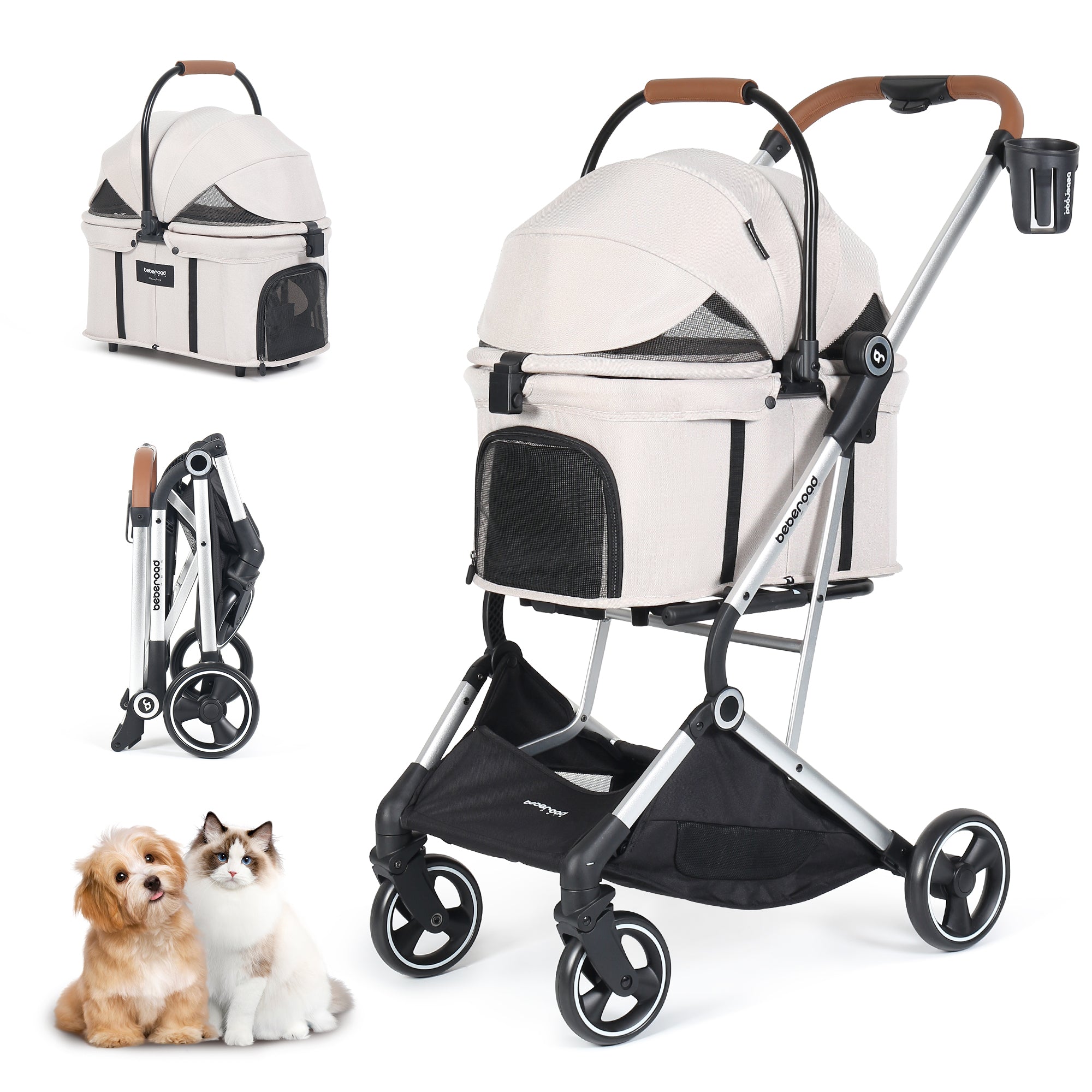 Beberoad T3 Pro 3-in-1-Kinderwagen für Haustiere - Beberoad