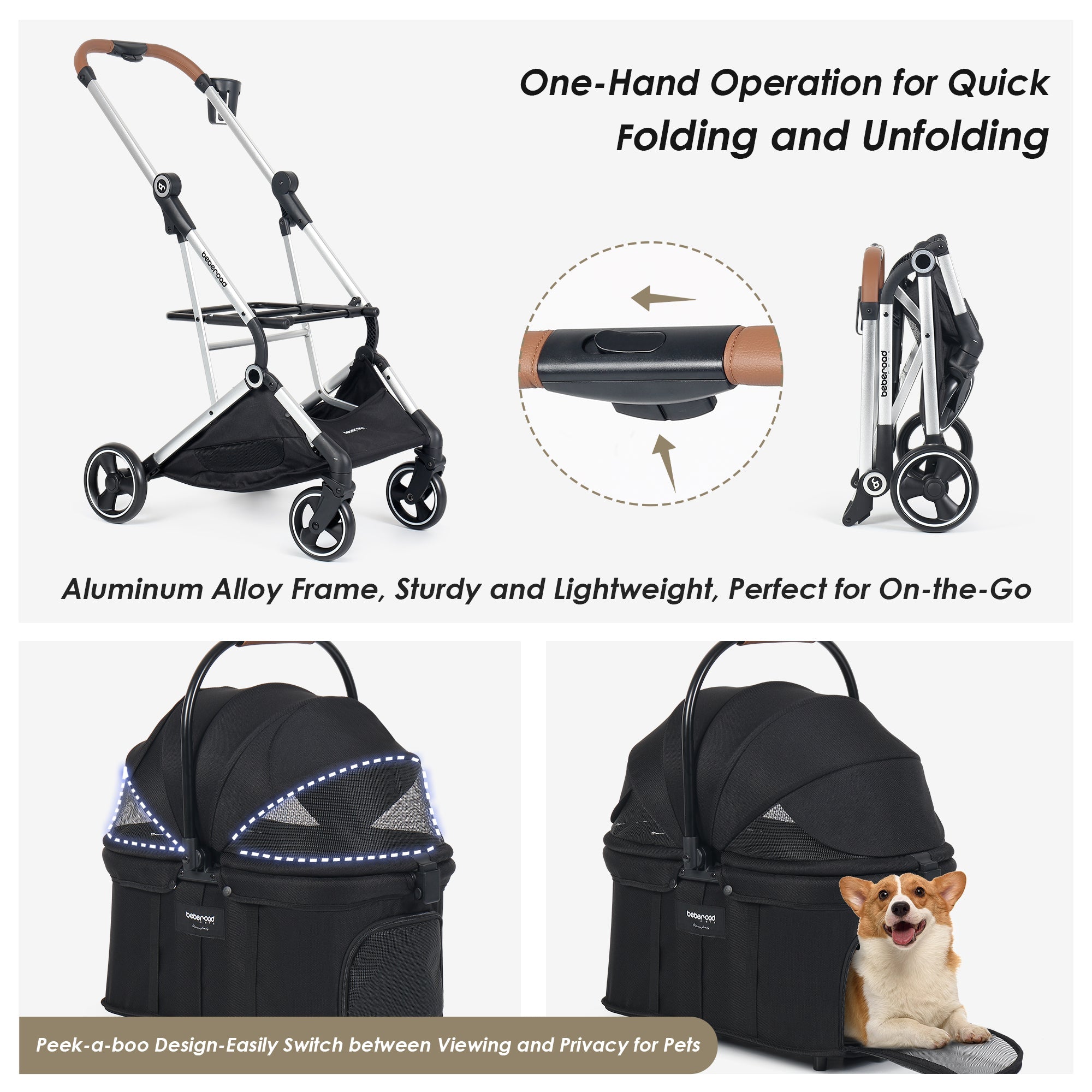 Beberoad T3 Pro 3-in-1-Kinderwagen für Haustiere - Beberoad