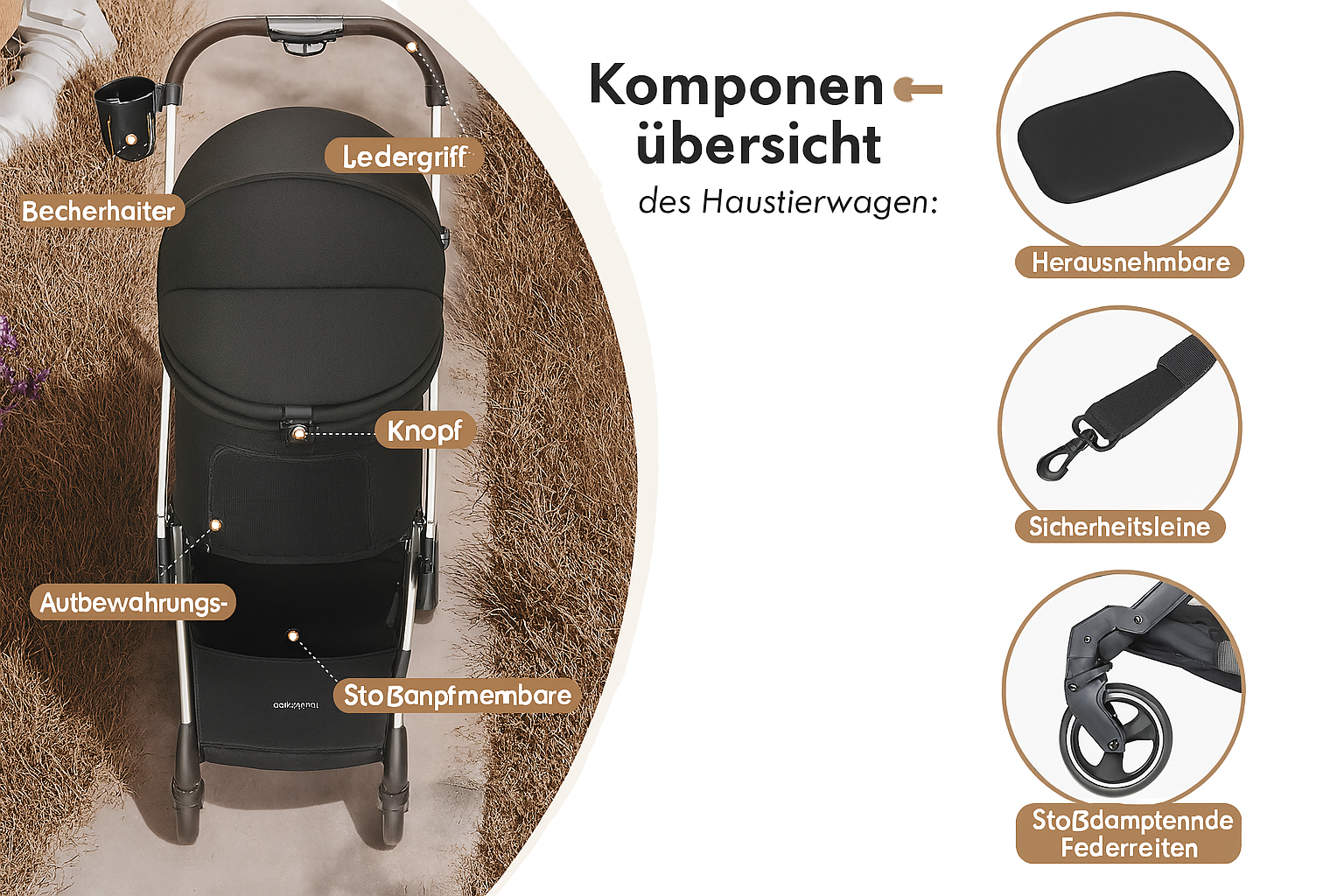 T4 Haustierwagen, leicht klappbar und extrem leicht - Beberoad