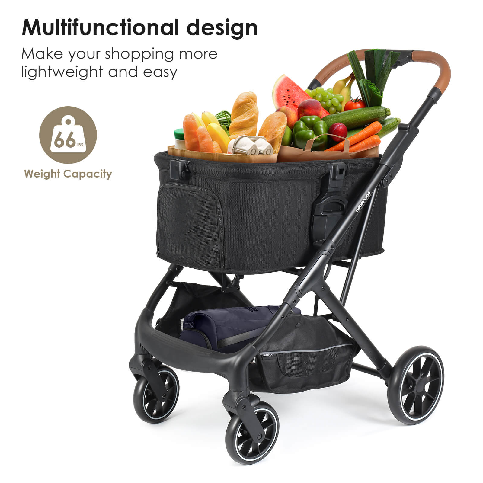 T6 Luxury Pet Stroller for Medium Dog Under 66lbs - Beberoad
