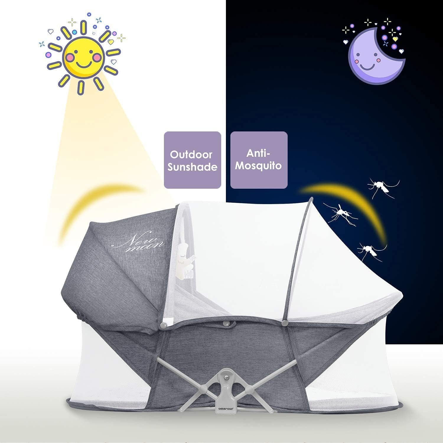 Baby-Reisebett leicht Faltbares Reisebettzelt, Matratze und Tasche - Beberoad