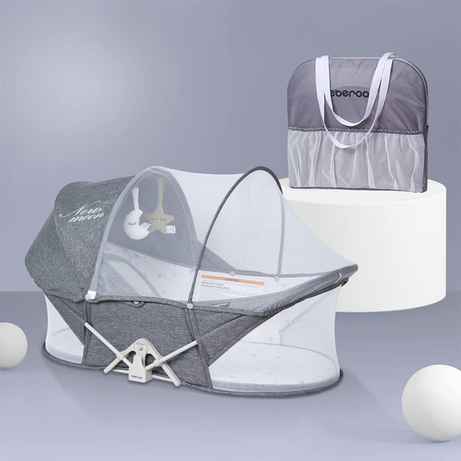Baby-Reisebett leicht Faltbares Reisebettzelt, Matratze und Tasche - Beberoad