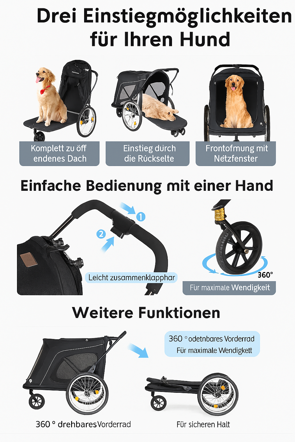 R8 Faltbarer Haustierwagen - Beberoad