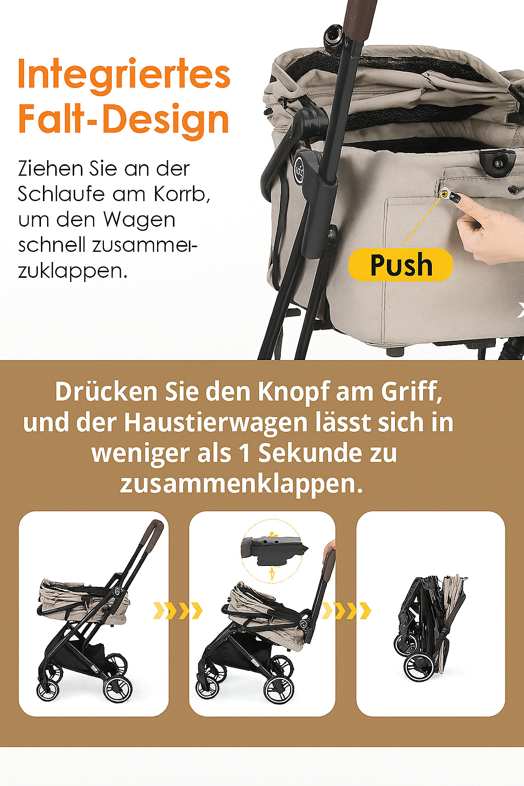 Beberoad X2 Kleintierbuggy | für kleine Haustiere | mit abnehmbarer und faltbarer Trage